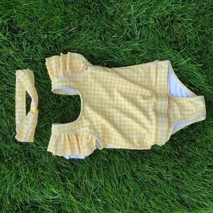 Yellow Gingham Kids Swim One Piece